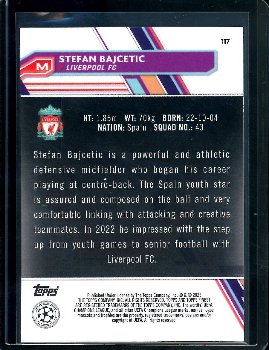 2023 Topps Finest Stefan Bajcetic Rookie Gold /50 Liverpool - Trading Card Market