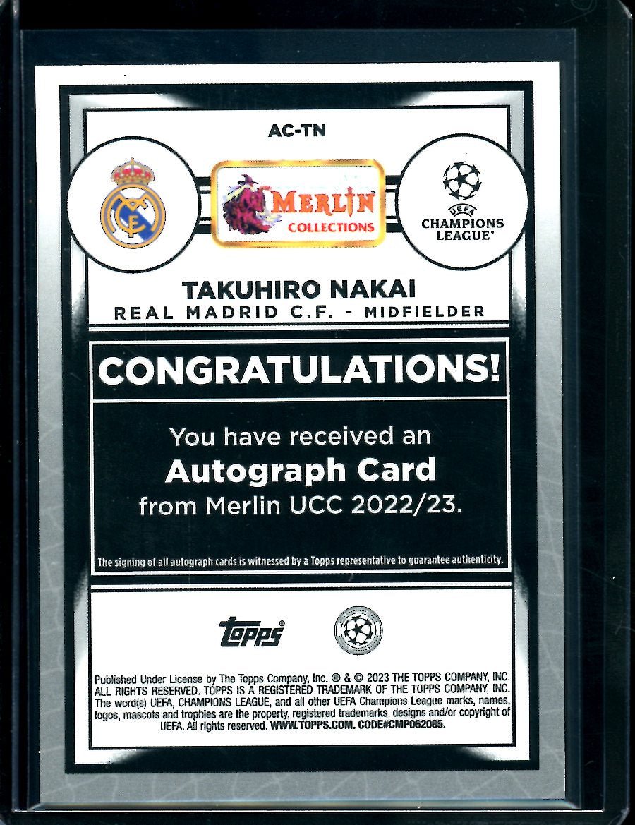 2023 Topps Merlin Takuhiro Nakai Auto Real Madrid - Trading Card Market