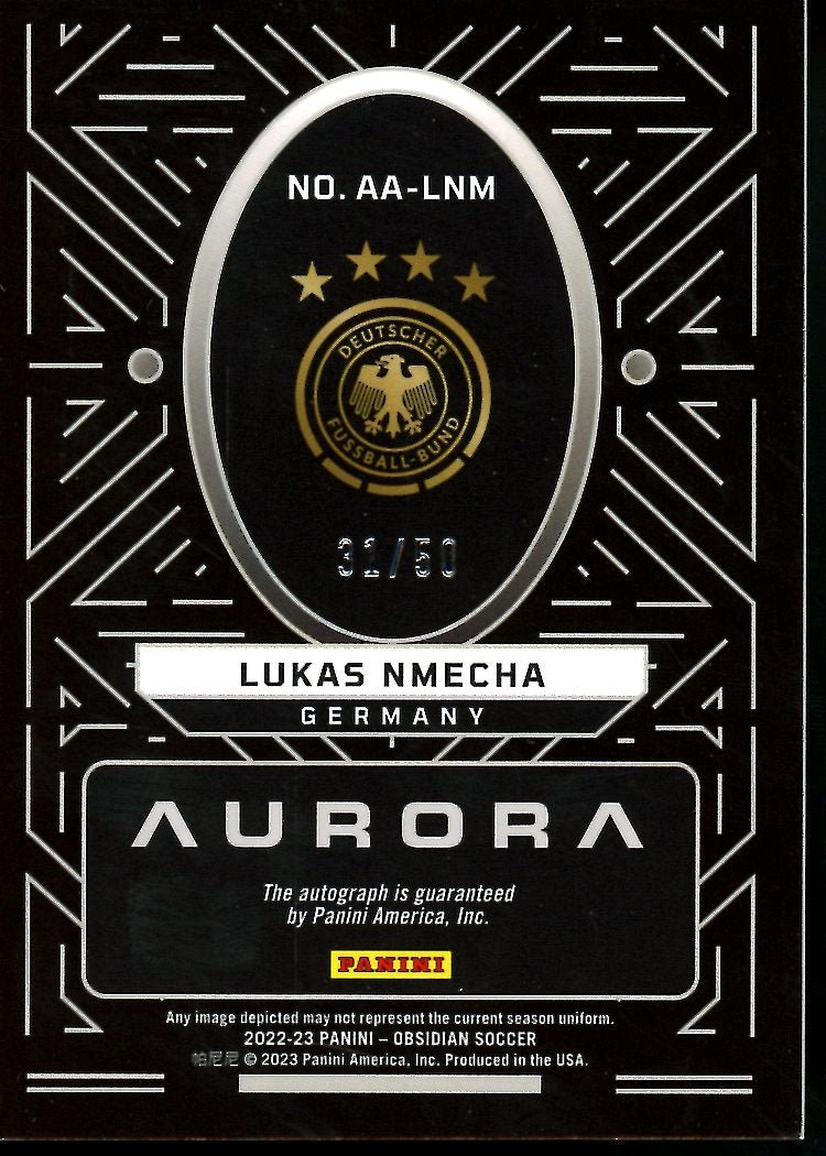 2022 - 23 Panini Obsidian Lukas Nmecha Aurora Auto /50 Germany - Trading Card Market