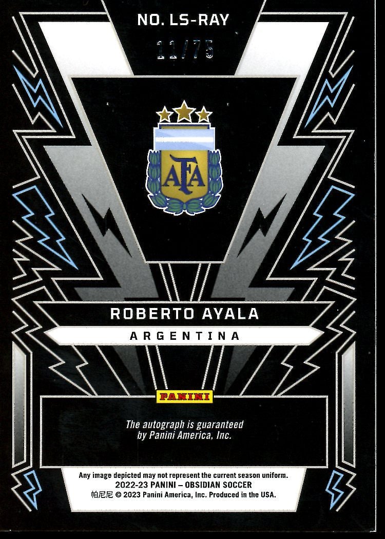 2022 - 23 Panini Obsidian Roberto Ayala Lightning Strike Auto /75 Argentina - Trading Card Market