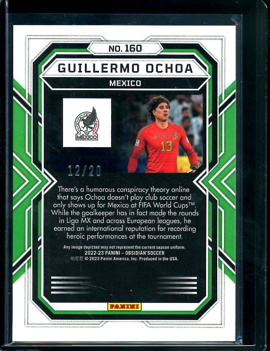 2022 - 23 Panini Obsidian Guillermo Ochoa Blue Etch /20 Mexico - Trading Card Market