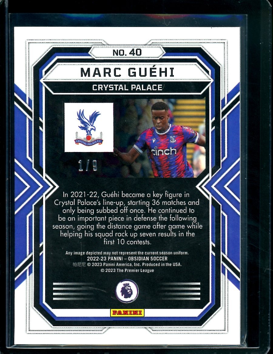 2022 - 23 Panini Obsidian Marc Guehi White Flood /9 Crystal Palace - Trading Card Market