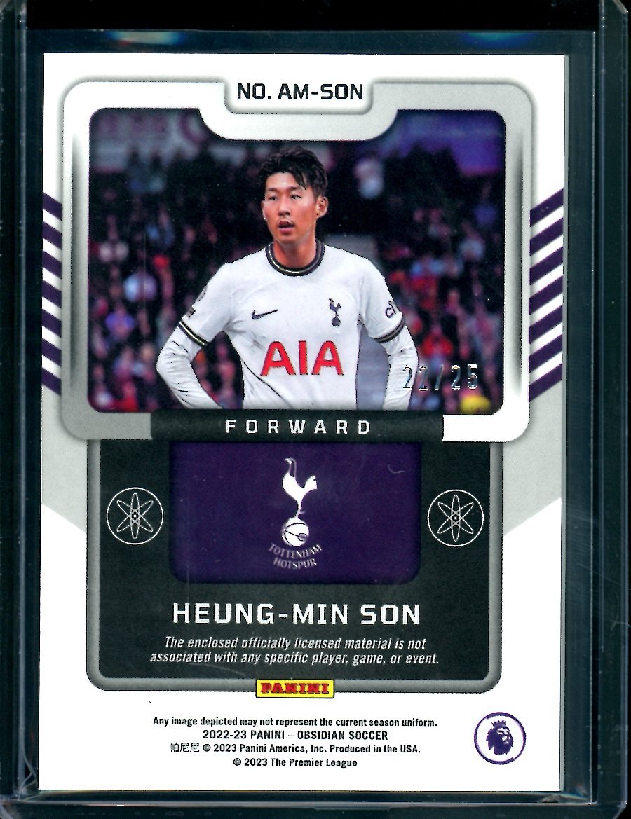 2022 - 23 Panini Obsidian Heung - Min Son Atomic Materials Patch /25 Tottenham - Trading Card Market