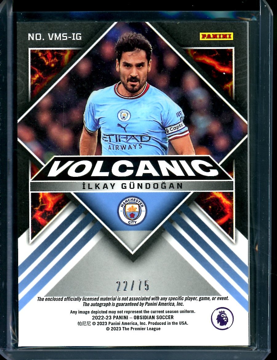 2022 - 23 Panini Obsidian Ilkay Gundogan Volcanic Patch Auto /75 Manchester City - Trading Card Market