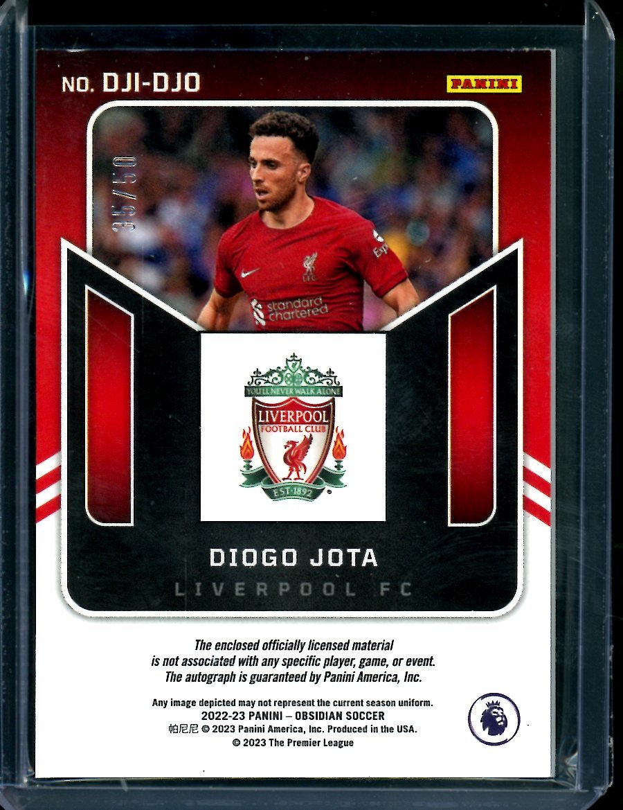 2022 - 23 Panini Obsidian Diogo Jota Patch Auto /50 Liverpool - Trading Card Market