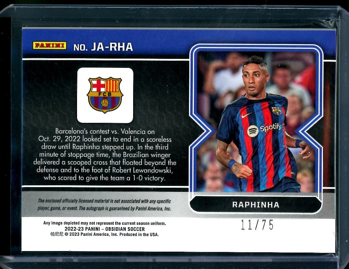2022 - 23 Panini Obsidian Raphina Patch Auto /75 Barcelona - Trading Card Market