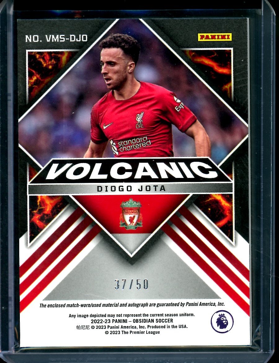 2022 - 23 Panini Obsidian Diogo Jota Volcanic Patch Auto /50 Liverpool - Trading Card Market