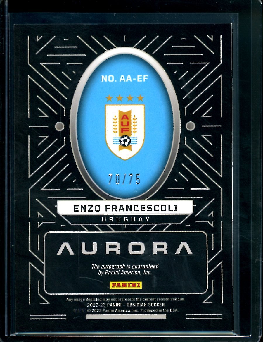 2022 - 23 Panini Obsidian Enzo Francescoli Aurora Auto /75 Uruguay - Trading Card Market