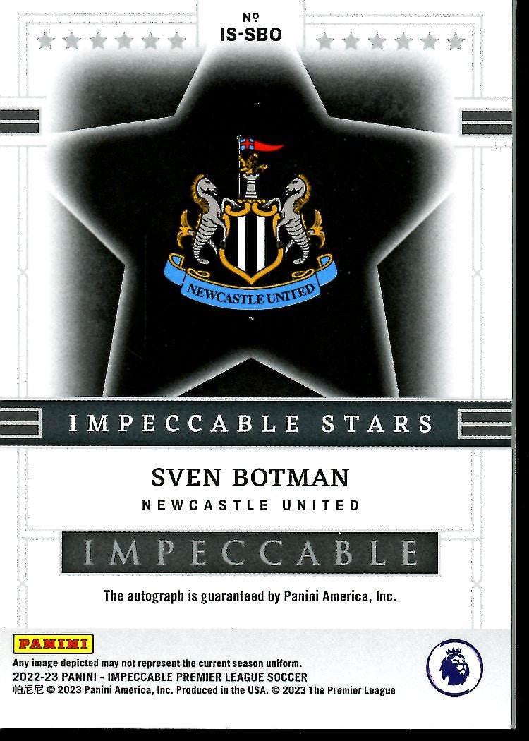 2022 - 23 Panini Impeccable Sven Botman Impeccable Stars Auto /49 Newcastle - Trading Card Market