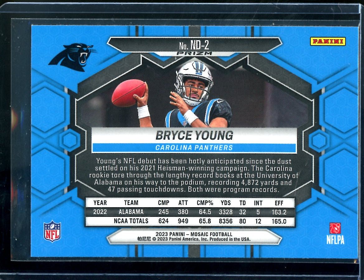 2023 Panini Mosaic Bryce Young Rookie Debut Red Panthers - Trading Card Market