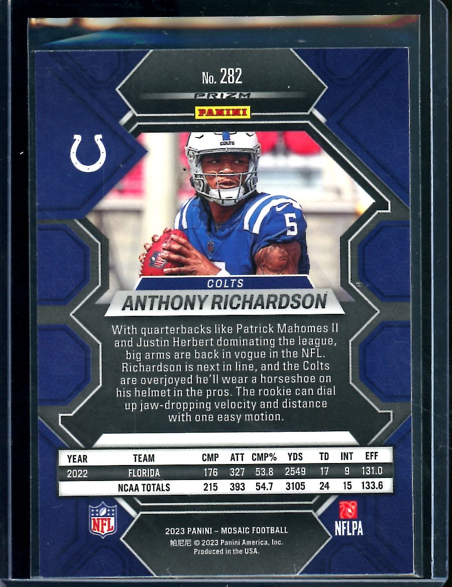 2023 Panini Mosaic Anthony Richardson Rookie Silver Colts - Trading Card Market