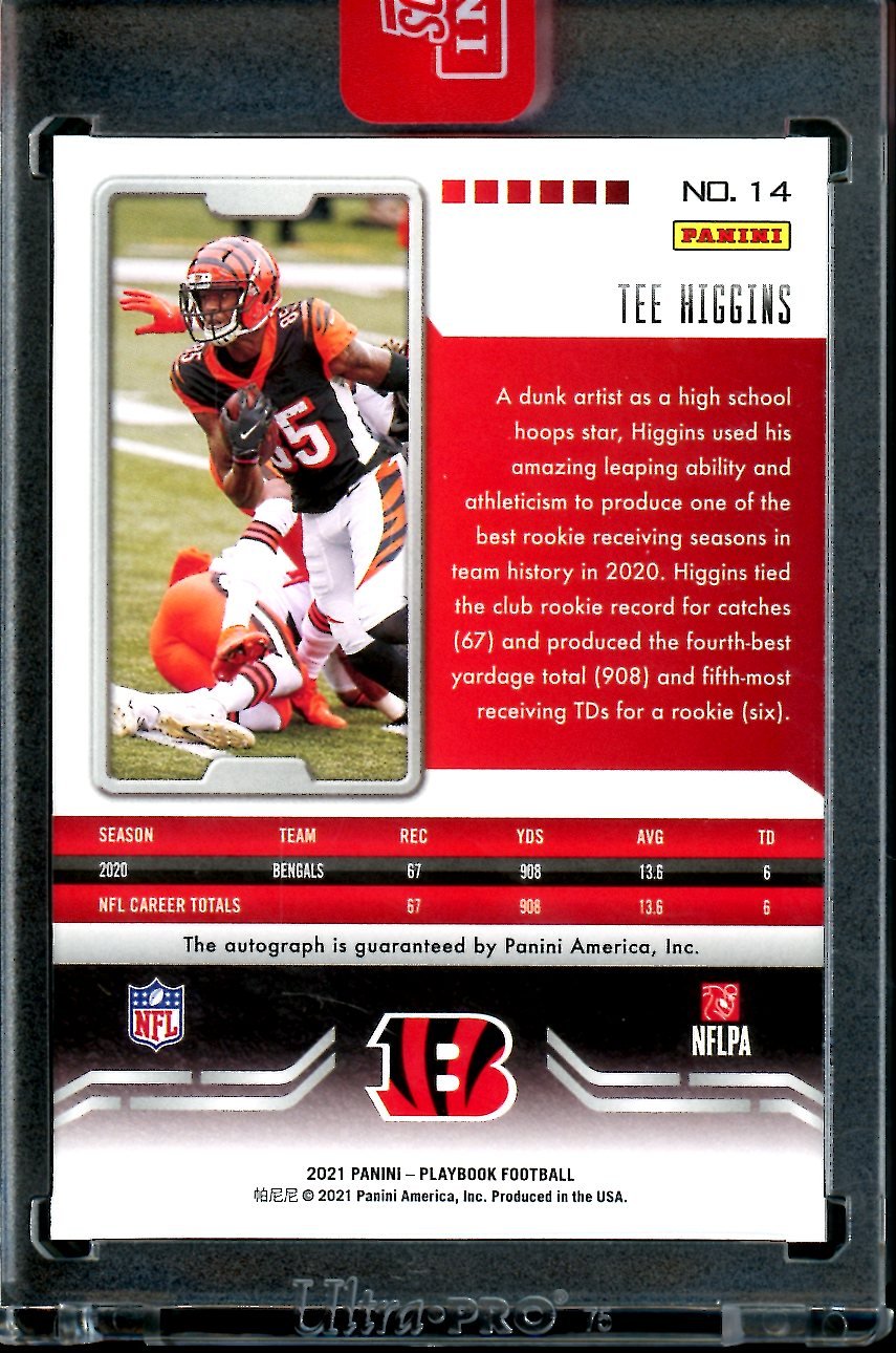 2021 Panini Playbook Tee Higgins Auto /10 Bengals - Trading Card Market