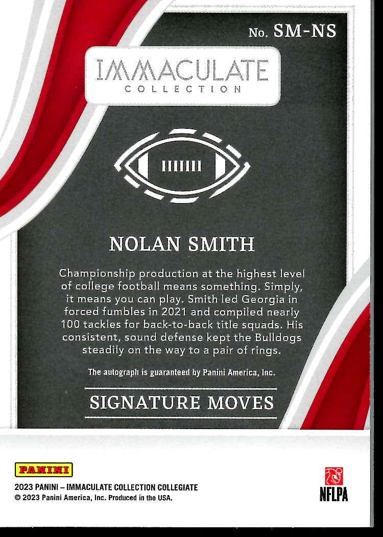 2023 Panini Immaculate Collegiate Nolan Smith Auto /49 Georgia - Trading Card Market
