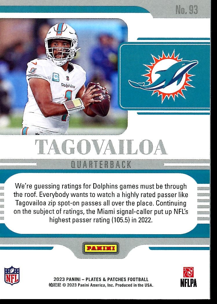 2023 Panini Plates & Patches Tua Tagovailoa /35 Dolphins - Trading Card Market