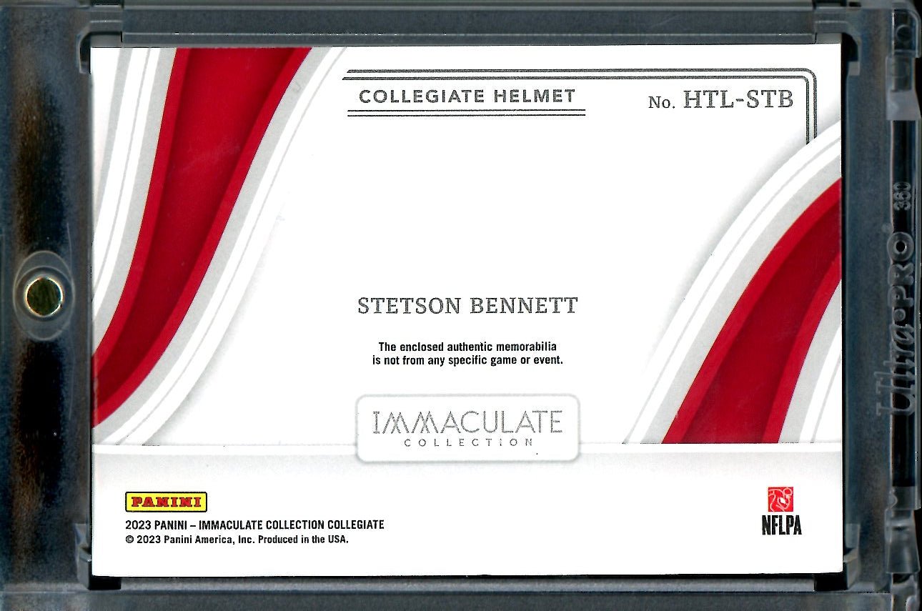 2023 Panini Immaculate Collegiate Stetson Bennett Rookie Helmet Patch /15 Georgia - Trading Card Market