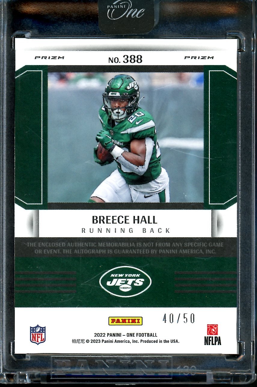 2022 Panini One Breece Hall Rookie Fractal RPA /50 Jets - Trading Card Market