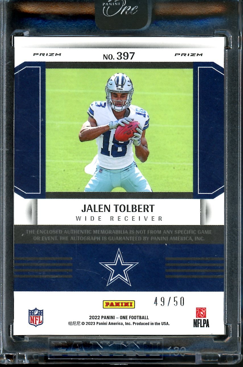 2022 Panini One Jalen Tolbert Rookie RPA /50 Cowboys - Trading Card Market