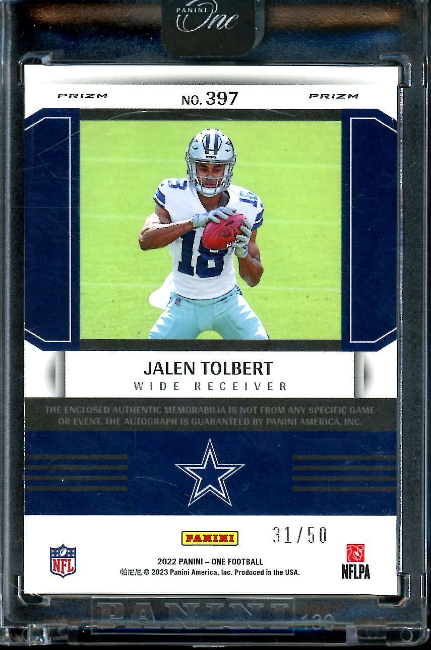 2022 Panini One Jalen Tolbert Rookie Fractal RPA /50 Cowboys - Trading Card Market