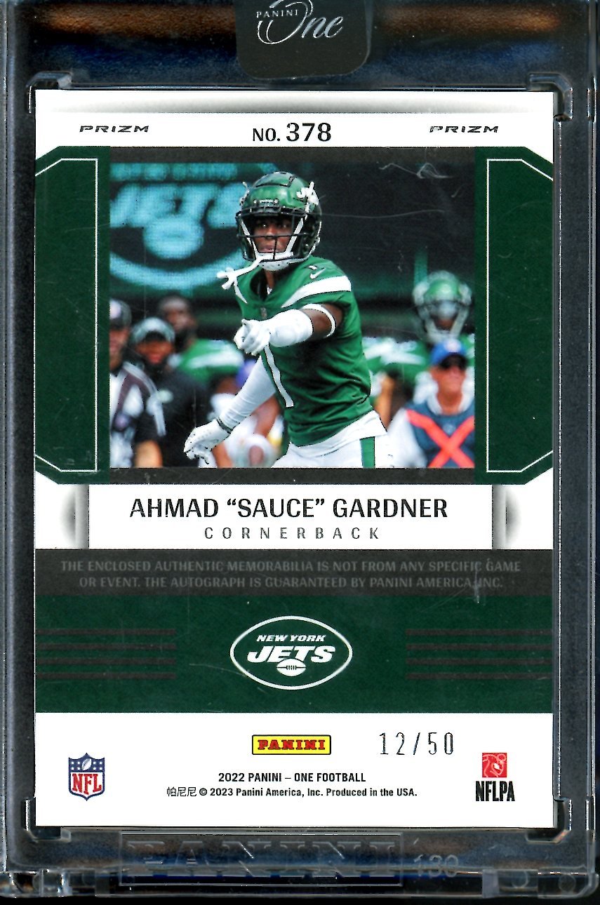 2022 Panini One Sauce Gardner Rookie RPA /50 Jets - Trading Card Market
