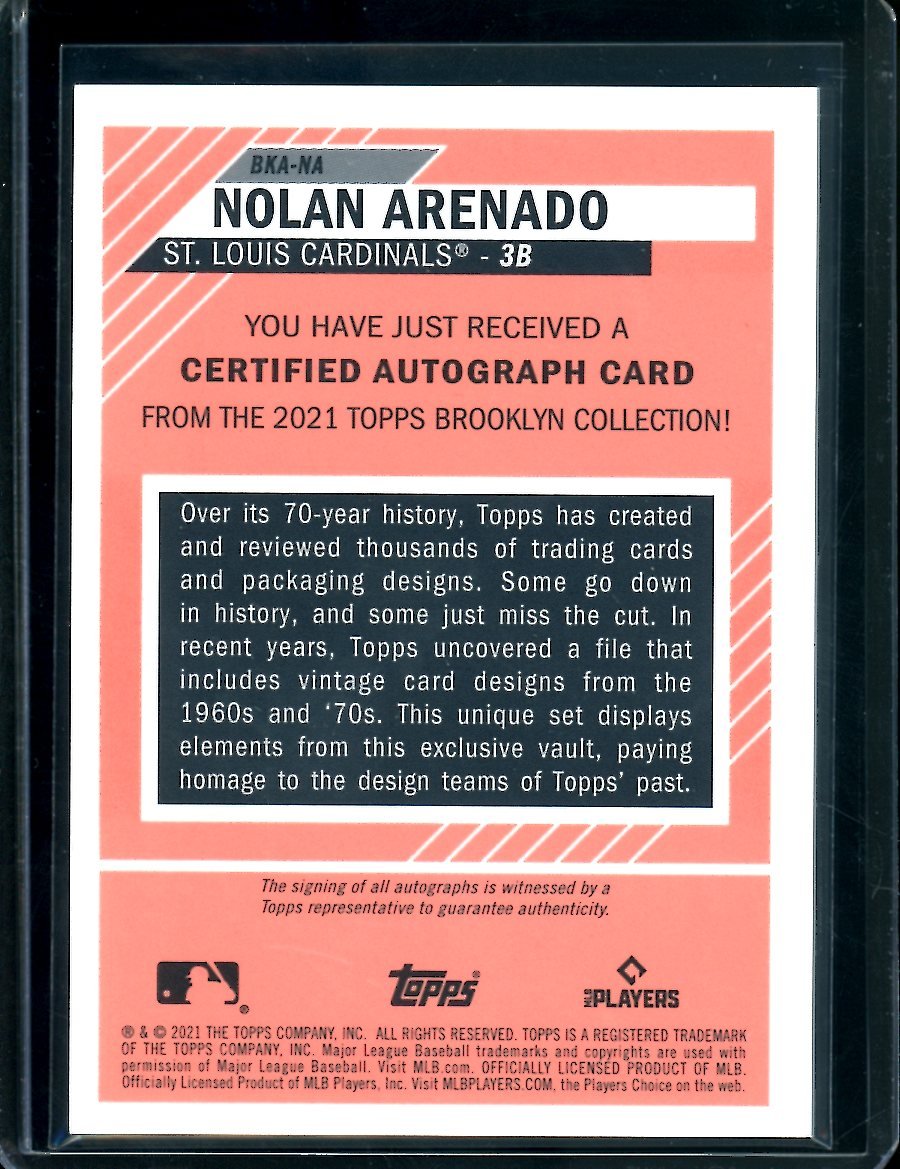 2021 Topps Brooklyn Nolan Arenado Auto /30 Cardinals - Trading Card Market