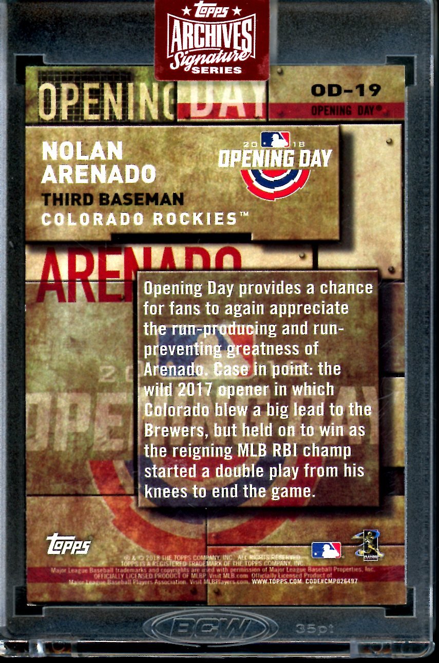 2023 Topps Archives Nolan Arenado Auto 1/1 Cardinals - Trading Card Market