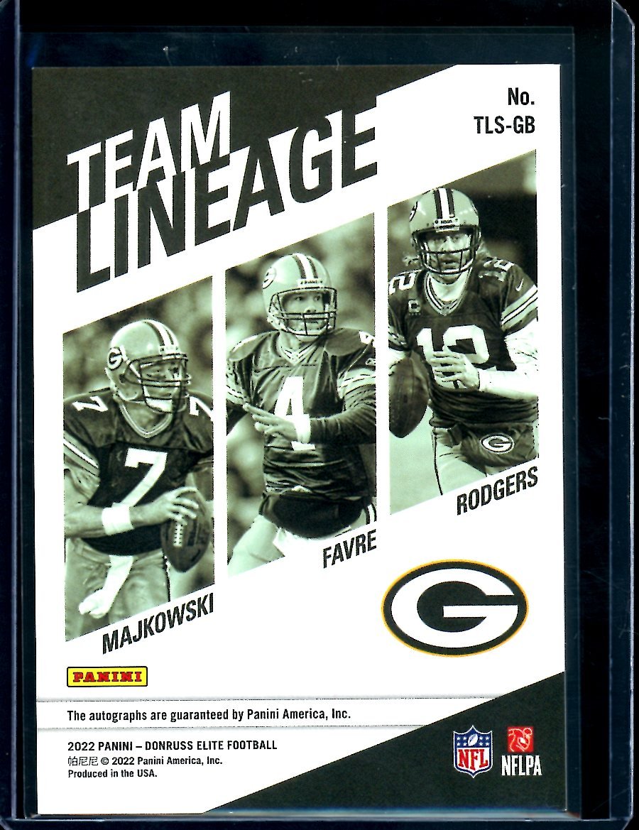 2022 Panini Elite Don Majkowski/Brett Favre/Aaron Rodgers Team Lineage Auto /15 Packers - Trading Card Market
