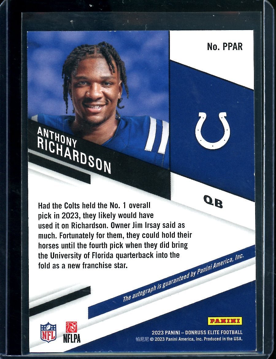 2023 Panini Elite Anthony Richardson Rookie PenPals Auto Colts - Trading Card Market