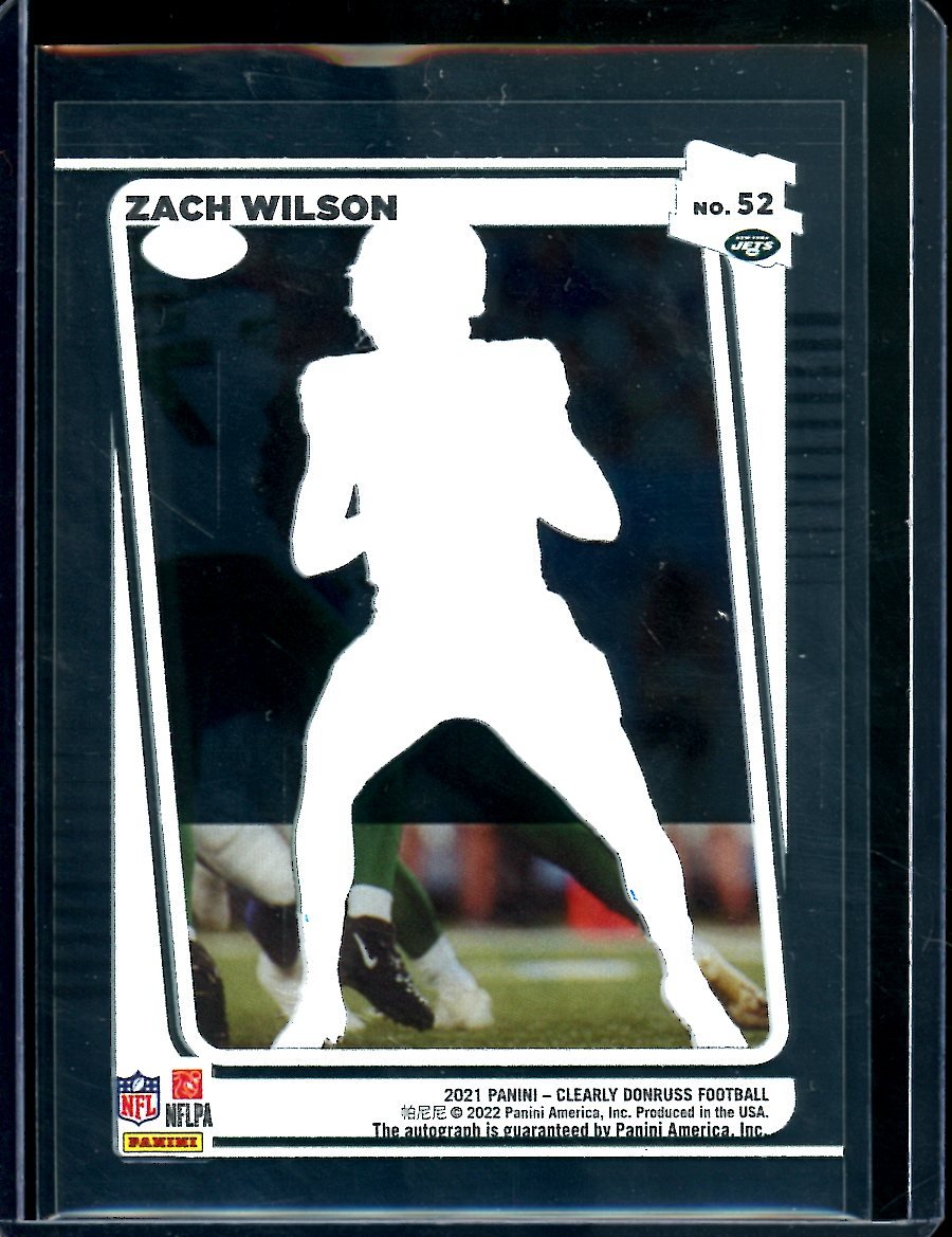 2021 Panini Donruss Clearly Zach Wilson Rookie Auto Jets - Trading Card Market