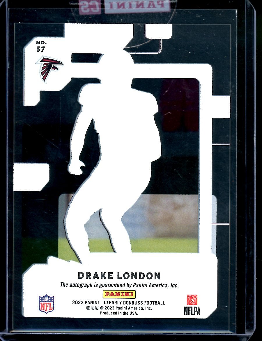 2022 Panini Donruss Clearly Drake London Rookie Auto Falcons - Trading Card Market