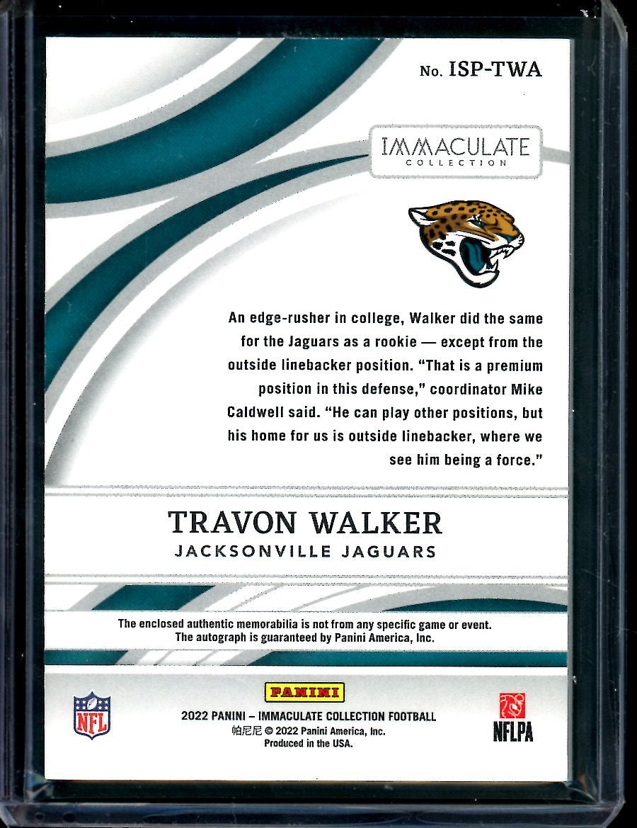 2022 Panini Immaculate Travon Walker Rookie RPA Green /18 Jaguars - Trading Card Market