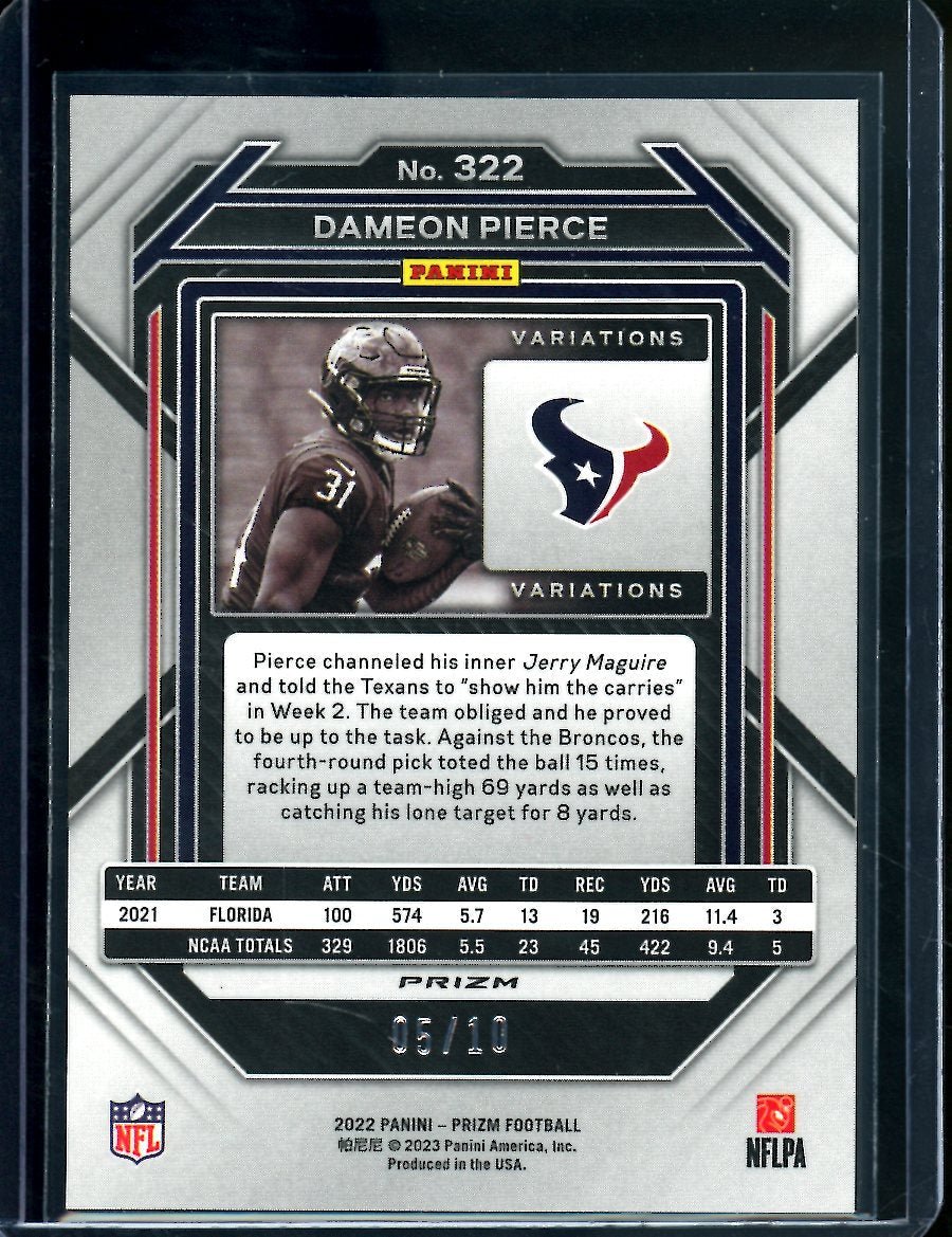 2022 Panini Prizm Dameon Pierce Rookie Gold Negative /10 Texans - Trading Card Market