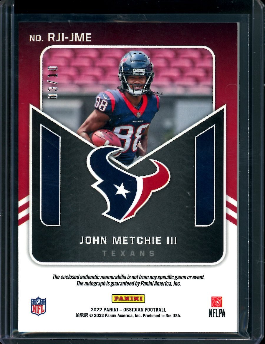 2022 Panini Obsidian John Metchie III Rookie RPA Red /10 Texans - Trading Card Market