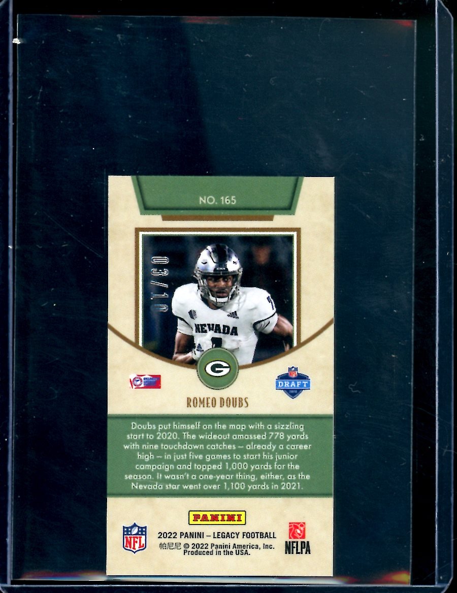 2022 Panini Legacy Romeo Doubs Rookie Mini /10 Packers - Trading Card Market