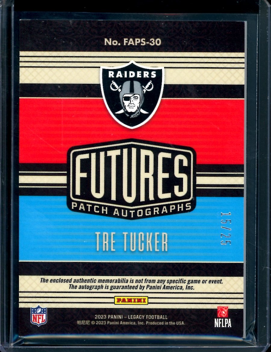 2023 Panini Legacy Tre Tucker Rookie RPA Blue /25 Raiders - Trading Card Market