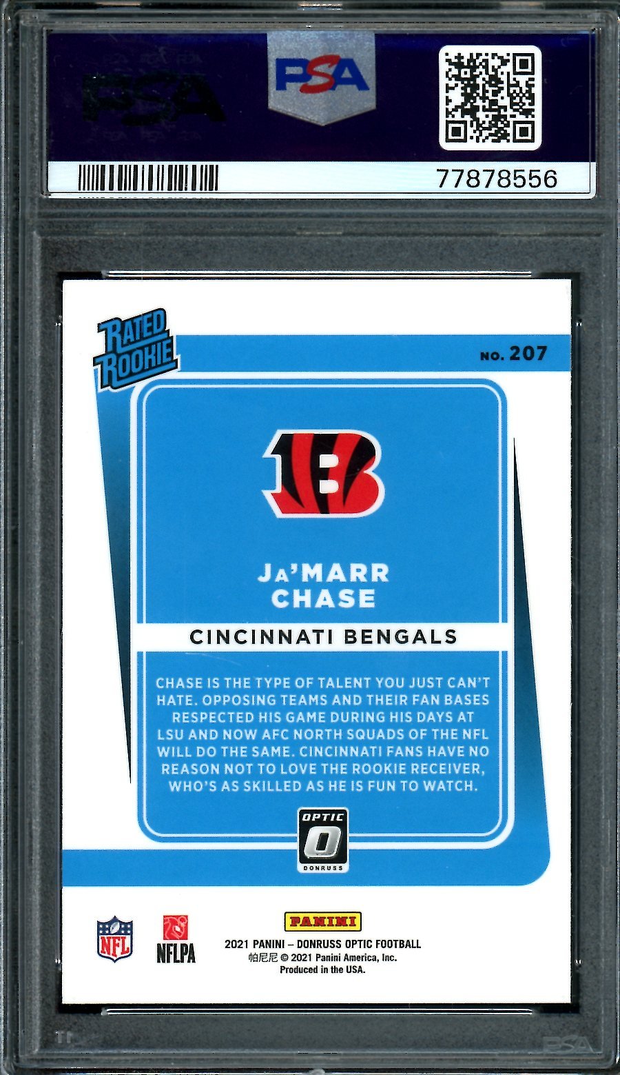 2021 Panini Optic Ja'Marr Chase Rookie PSA 10 Bengals - Trading Card Market