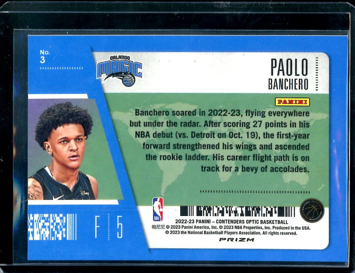 2022 - 23 Panini Contenders Optic Paolo Banchero Rookie First Class Magic - Trading Card Market