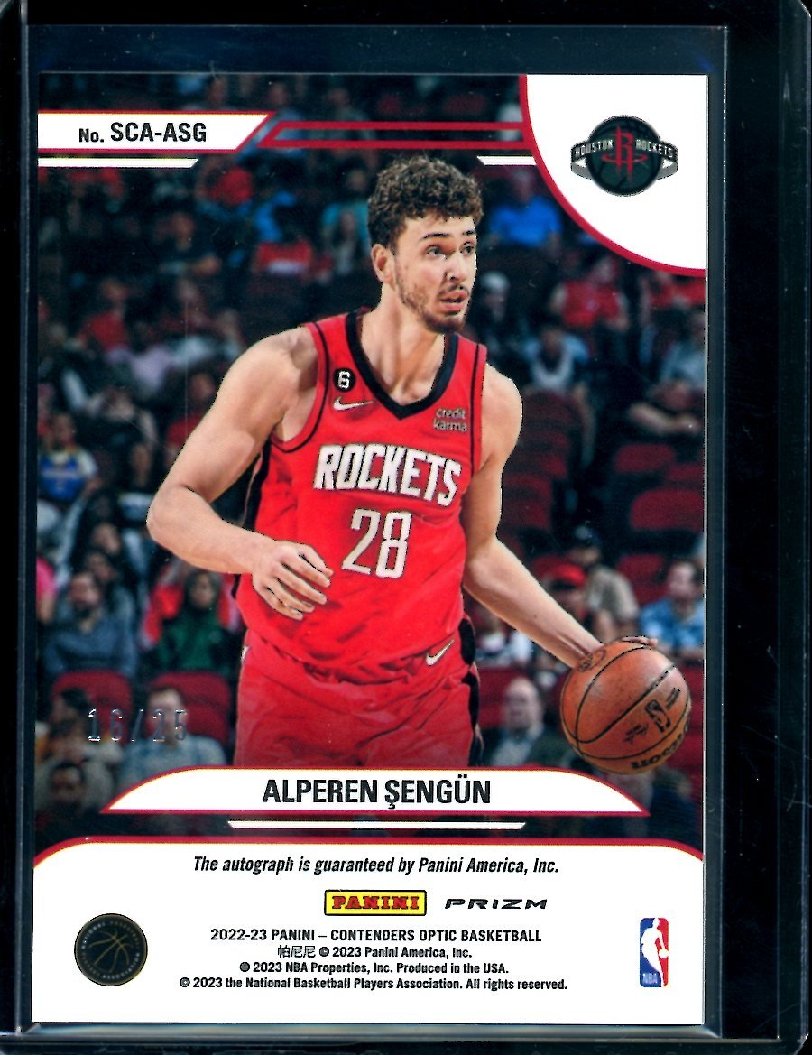 2022 - 23 Panini Contenders Optic Alperen Sengun Sophomore Contenders Auto Orange /25 Rockets - Trading Card Market