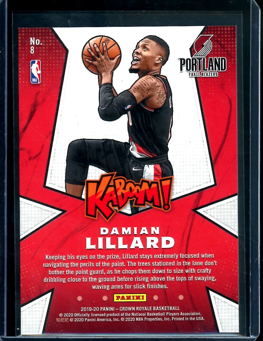 2019 - 20 Panini Crown Royale Damian Lillard Kaboom SSP Trail Blazers - Trading Card Market