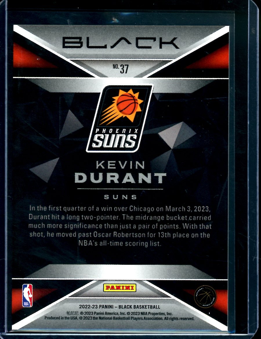 2022 - 23 Panini Black Kevin Durant /35 Suns - Trading Card Market