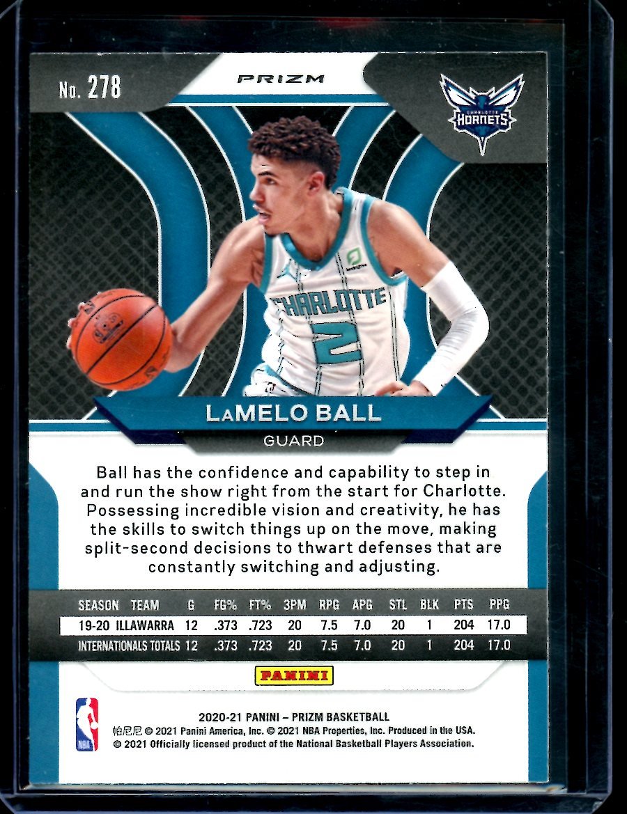 2020 - 21 Panini Prizm LaMelo Ball Rookie Red Ice Hornets - Trading Card Market