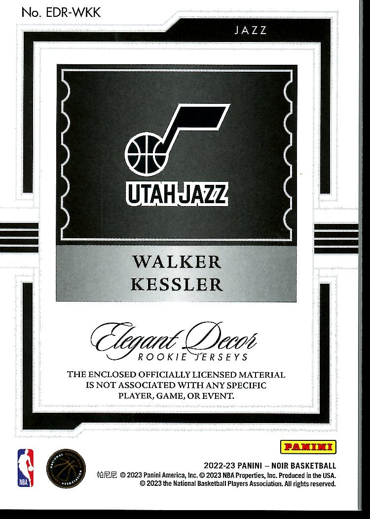 2022 - 23 Panini Noir Walker Kessler Rookie Patch /99 Jazz - Trading Card Market