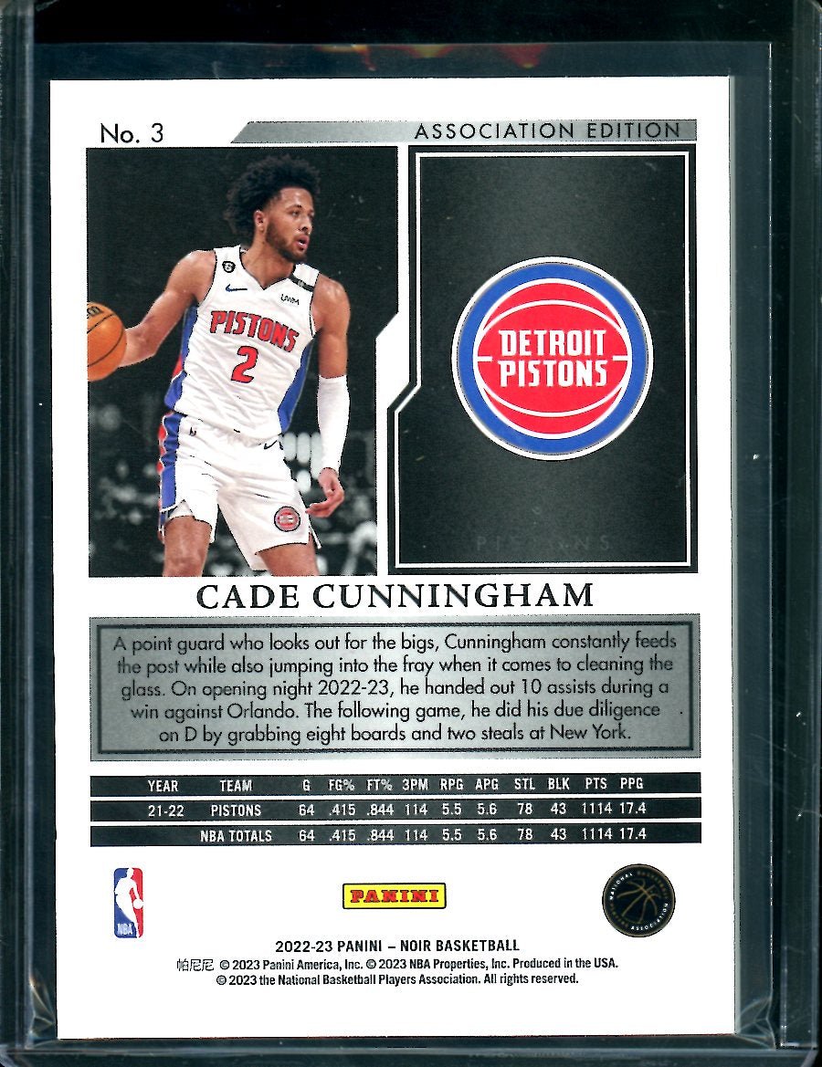 2022 - 23 Panini Noir Cade Cunningham /99 Pistons - Trading Card Market