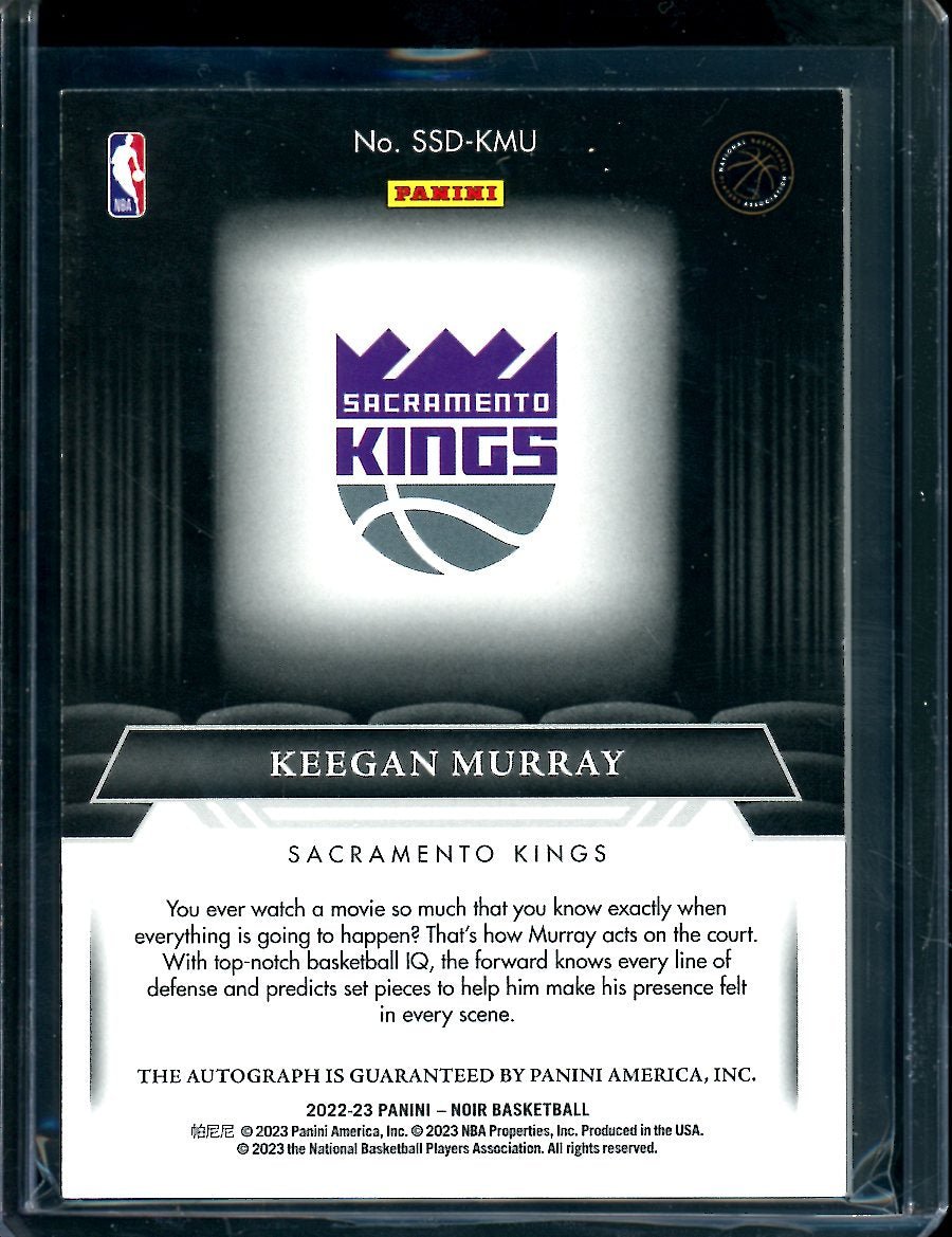 2022 - 23 Panini Noir Keegan Murray Rookie Silver Screen Debut Auto /99 Kings - Trading Card Market