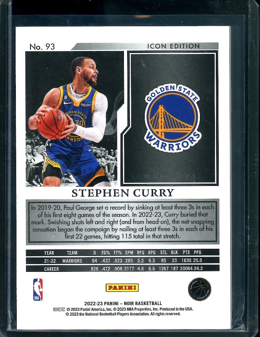 2022 - 23 Panini Noir Stephen Curry Gold /10 Warriors - Trading Card Market