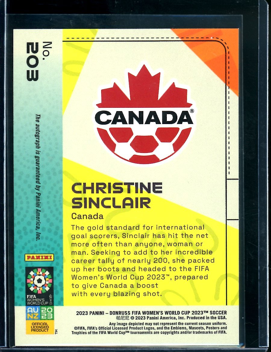 2023 Panini Donruss Women's World Cup Christine Sinclair Auto Canada - Trading Card Market