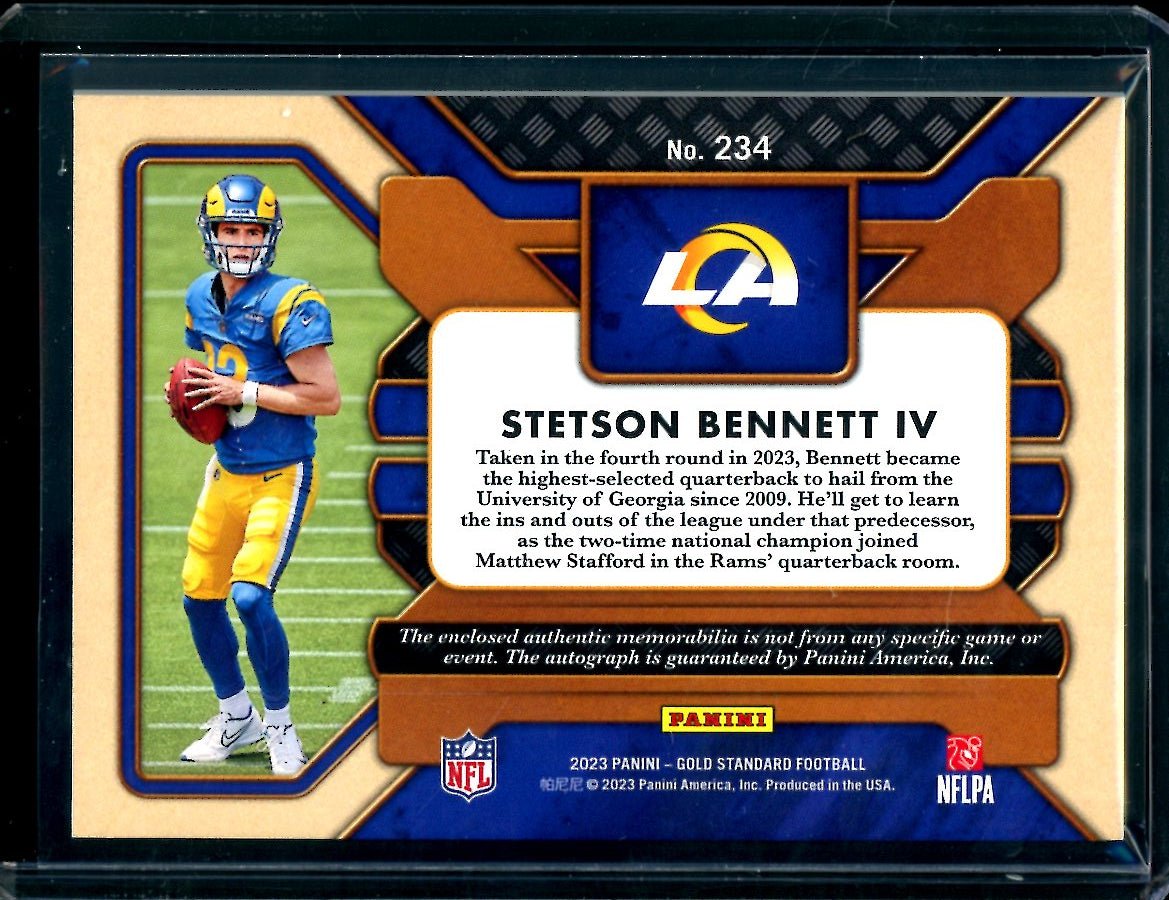 2023 Panini Gold Standard Stetson Bennett Rookie RPA /49 Rams - Trading Card Market