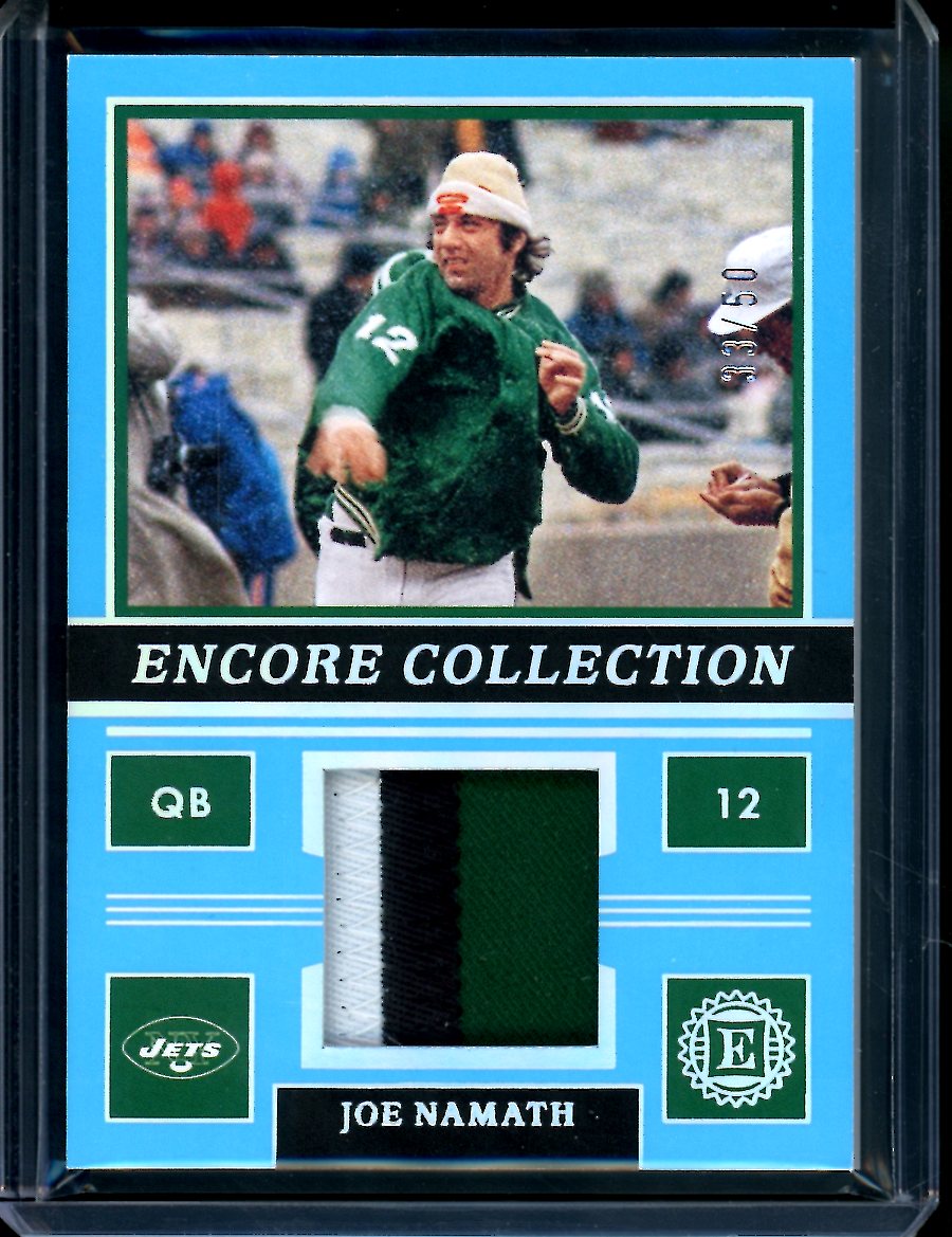 2022 Panini Encased Joe Namath Encore Collection Patch /50 Jets