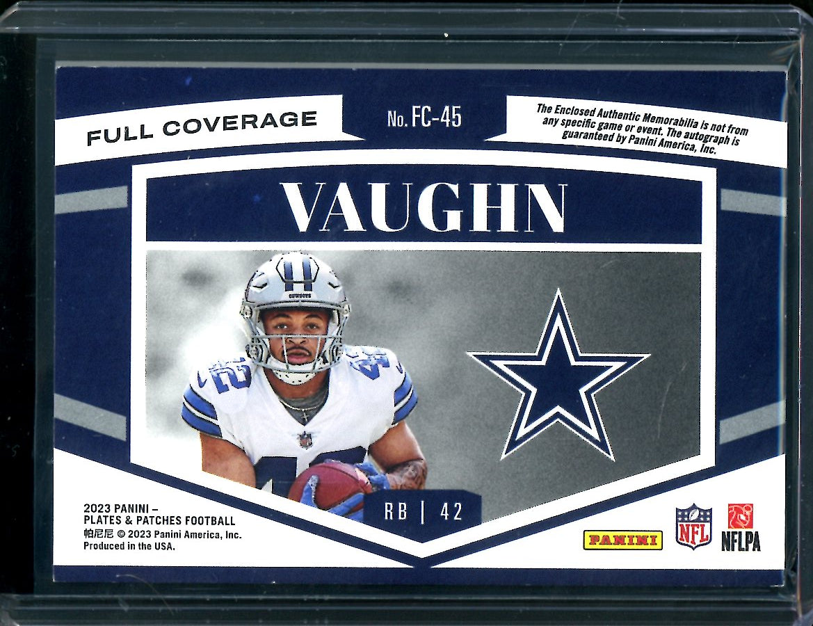 2023 Panini Plates & Patches Deuce Vaughn Rookie Full Coverage RPA /10 Cowboys