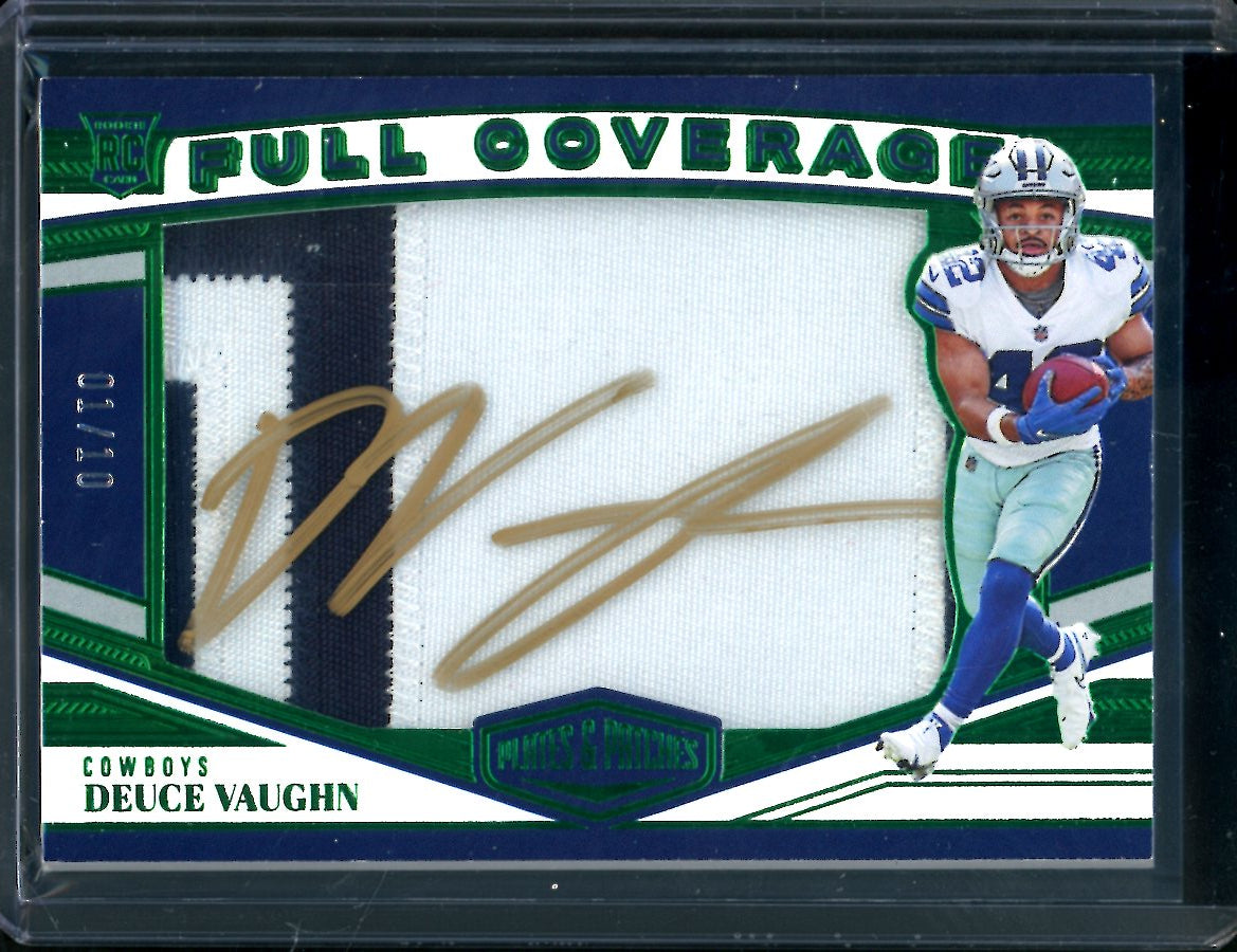 2023 Panini Plates & Patches Deuce Vaughn Rookie Full Coverage RPA /10 Cowboys
