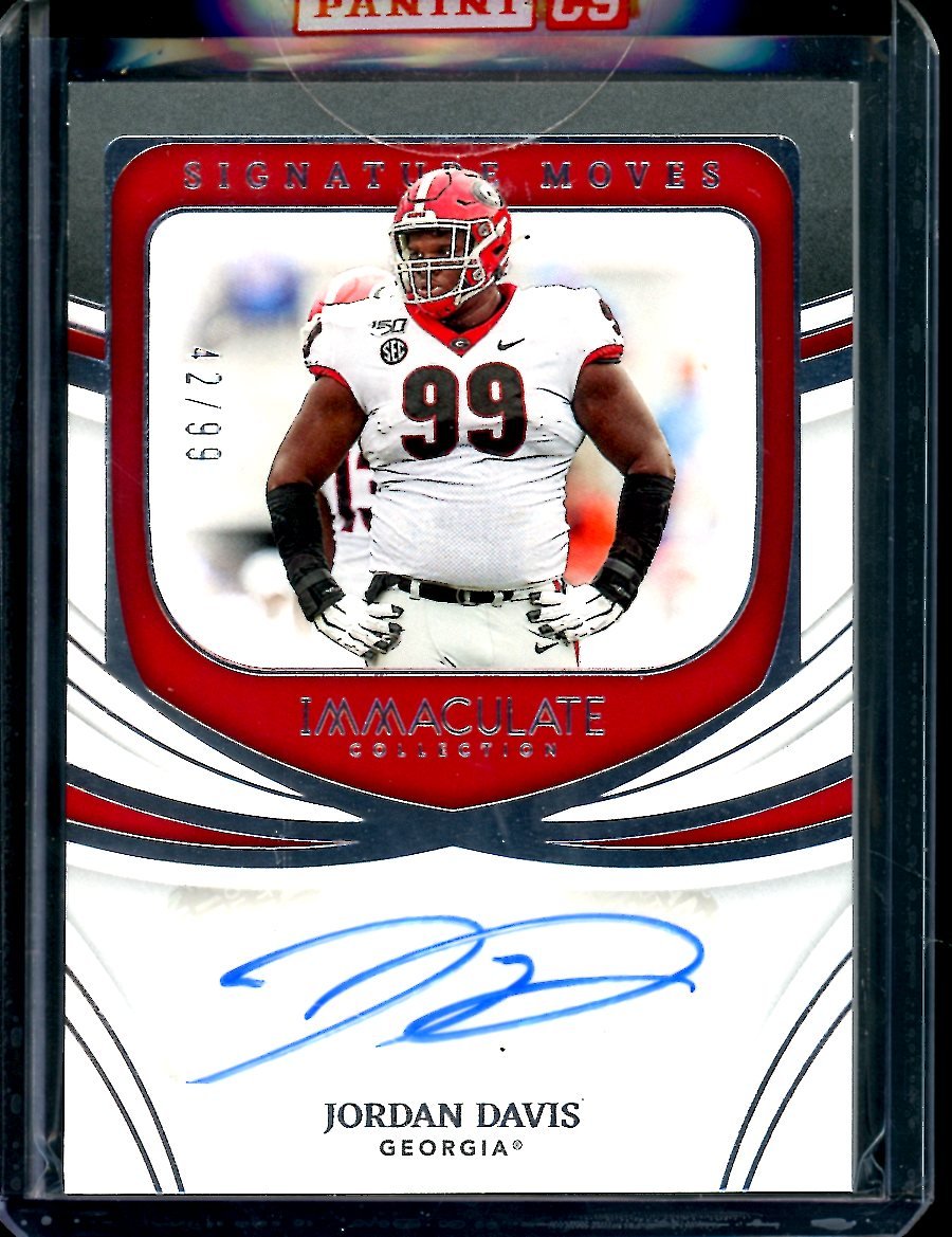 2022 Panini Immaculate Collegiate Jordan Davis Signatures Moves Auto /99 Georgia